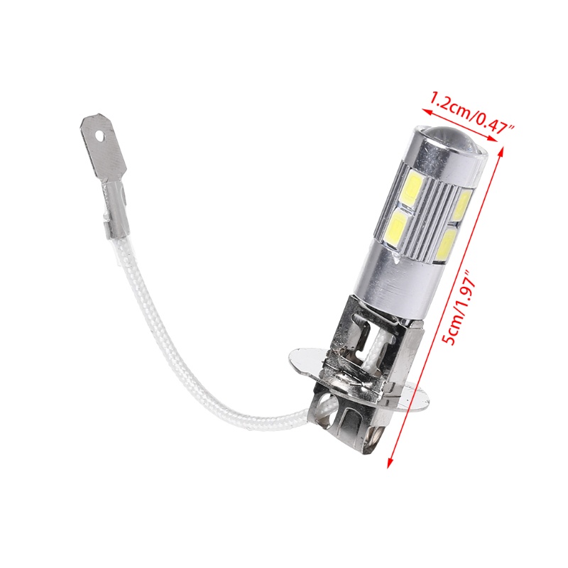 Bóng Đèn LED H3 10 Bóng 5630 SMD Ánh Sáng Trắng Chống Sương Mù Cho Đuôi Xe Hơi