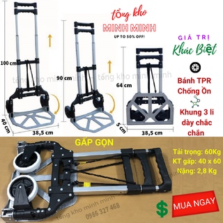 [FreeShip - Clip thật] Xe Kéo Hàng, Xe Đẩy Hàng 2 Bánh Maxkiwi- Gấp Gọn Siêu Bền, Bỏ Cốp Ô Tô