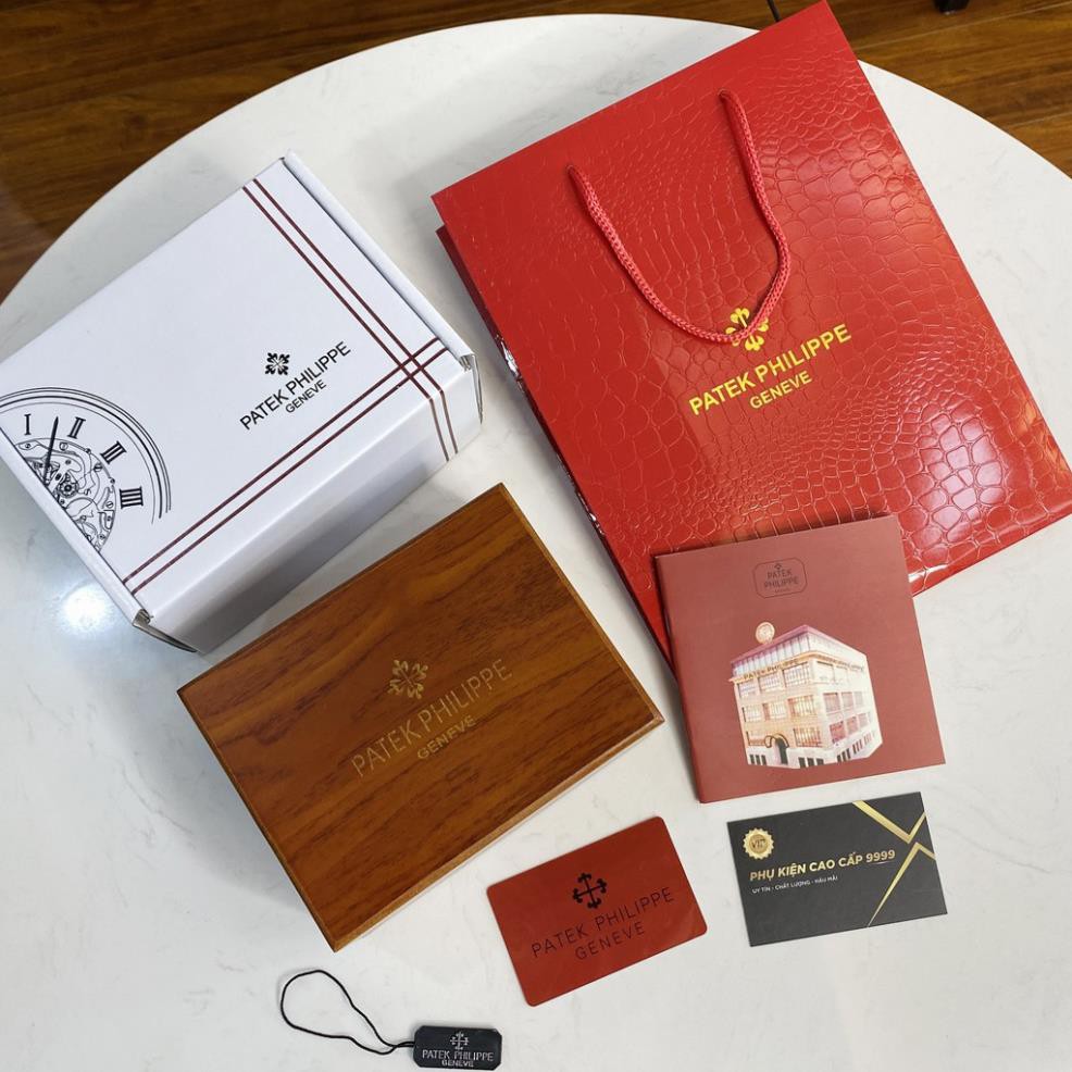 Hộp đồng hồ Patek Philippe đi kèm tag sổ thẻ, hộp đựng đồng hồ quà tặng cao cấp  shop404