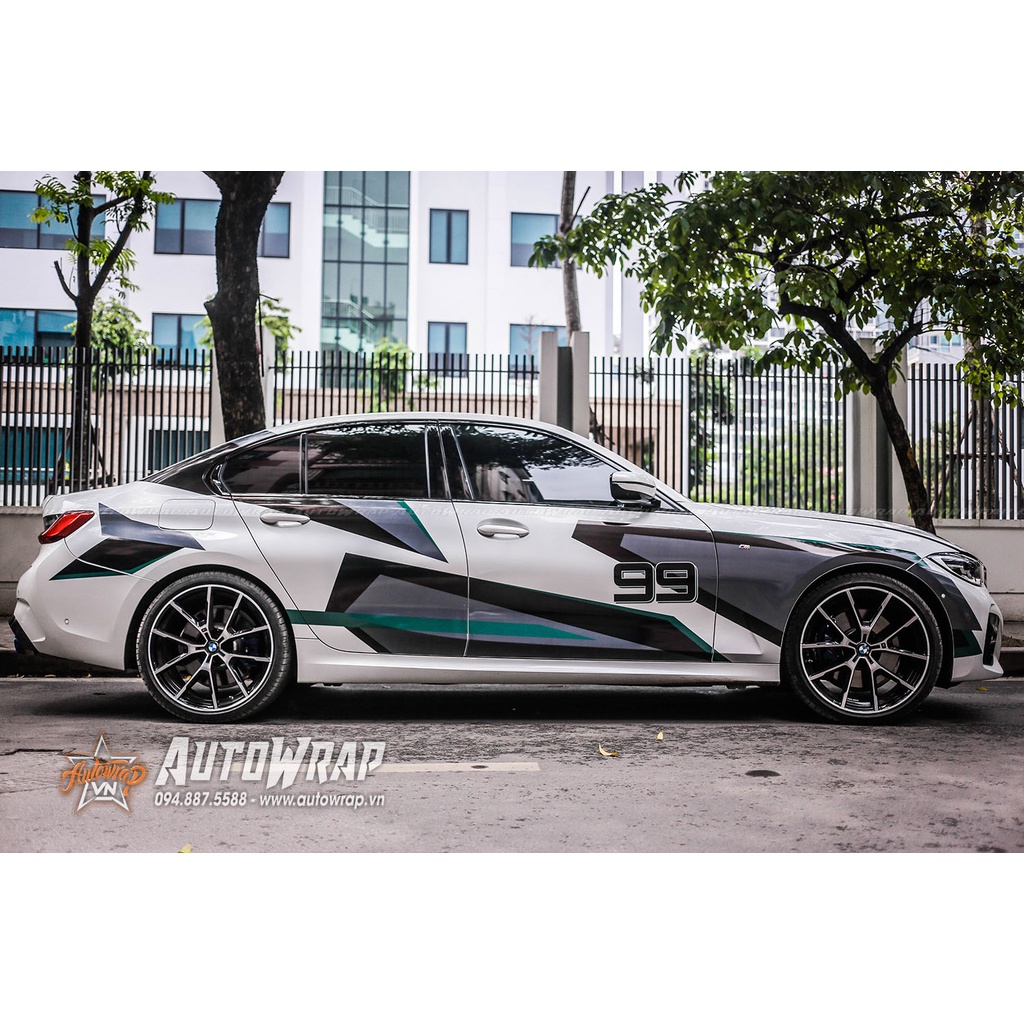 Tem họa tiết xe BMW Racing KIT - Tem họa tiết ô tô BMW, tem dán sườn xe thể thao