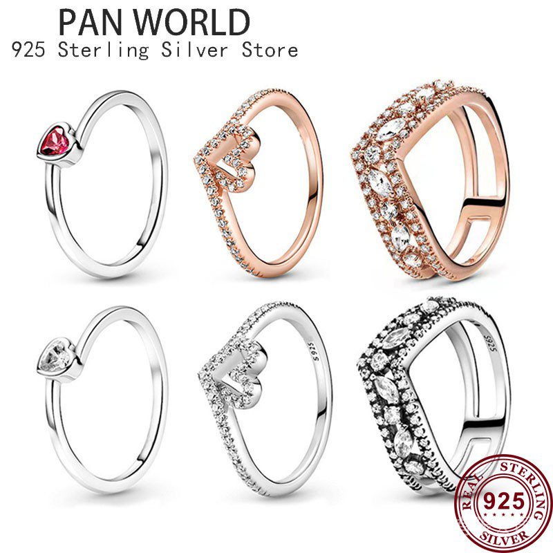 Bông Tai Mạ Bạc 925 Mới#39; s Ánh Sáng Sang Trọng Vàng Hồng Tình Yêu Phụ Nữ&#Nhẫn Cưới Thời Trang Cho Cặp Đôi 39; s
