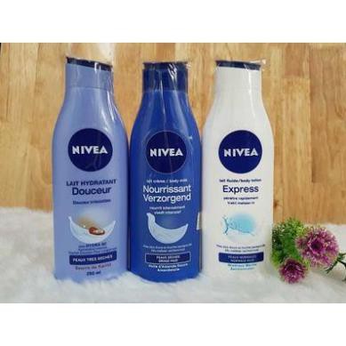 Sữa dưỡng thể Nivea Body Lotion Express 250ml cấp ẩm, làm mềm da cao cấp, trắng hồng tự nhiên - chính hãng Đức 100%