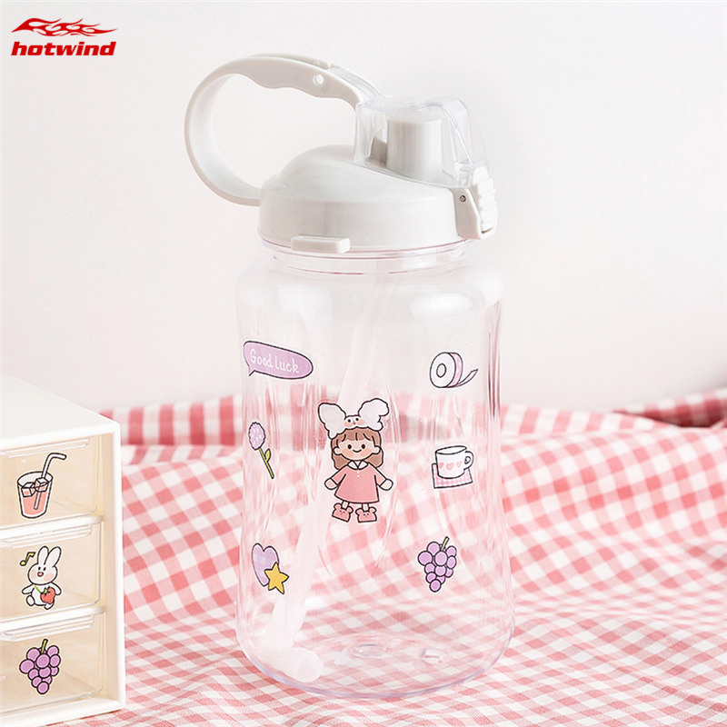 HW THERMOS Miếng Dán Trang Trí Chống Thấm Nước Hình Bình Sữa Xinh Xắn