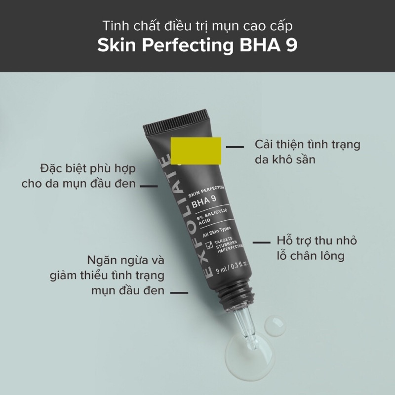 (1ml) 9% BHA tinh chất giảm mụn đầu đen và bã nhờn Skin Perfecting BHA 9
