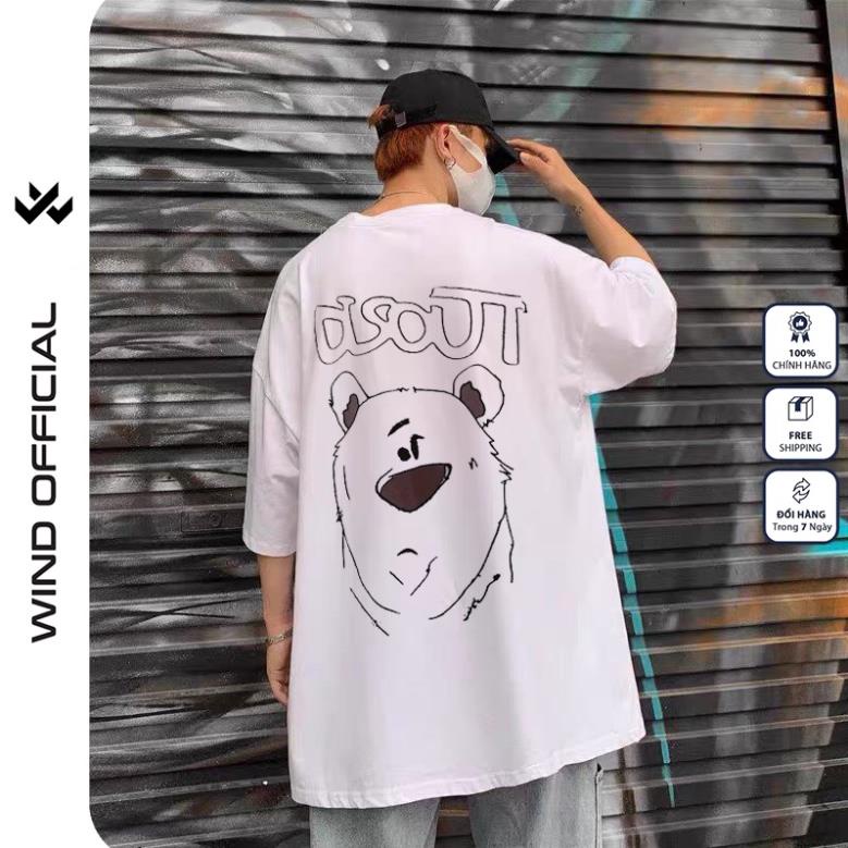 Áo thun tay lỡ WIIS Unisex phông form rộng Gấu Bear oversize thời trang nam nữ ulzzang ✨