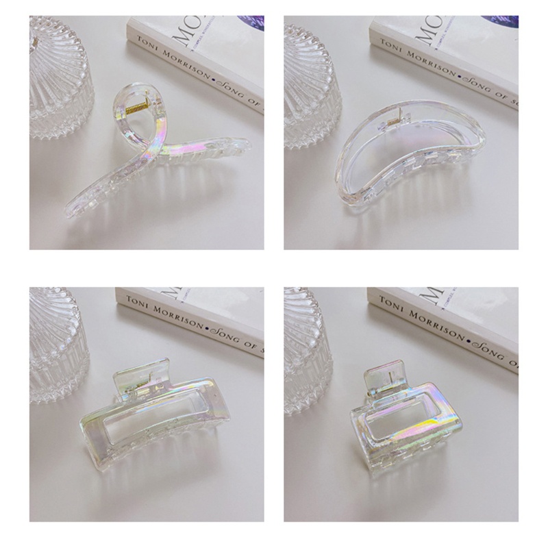 Kẹp tóc càng cua bằng resin chống trượt kiểu dáng hình học ngọt ngào thời trang