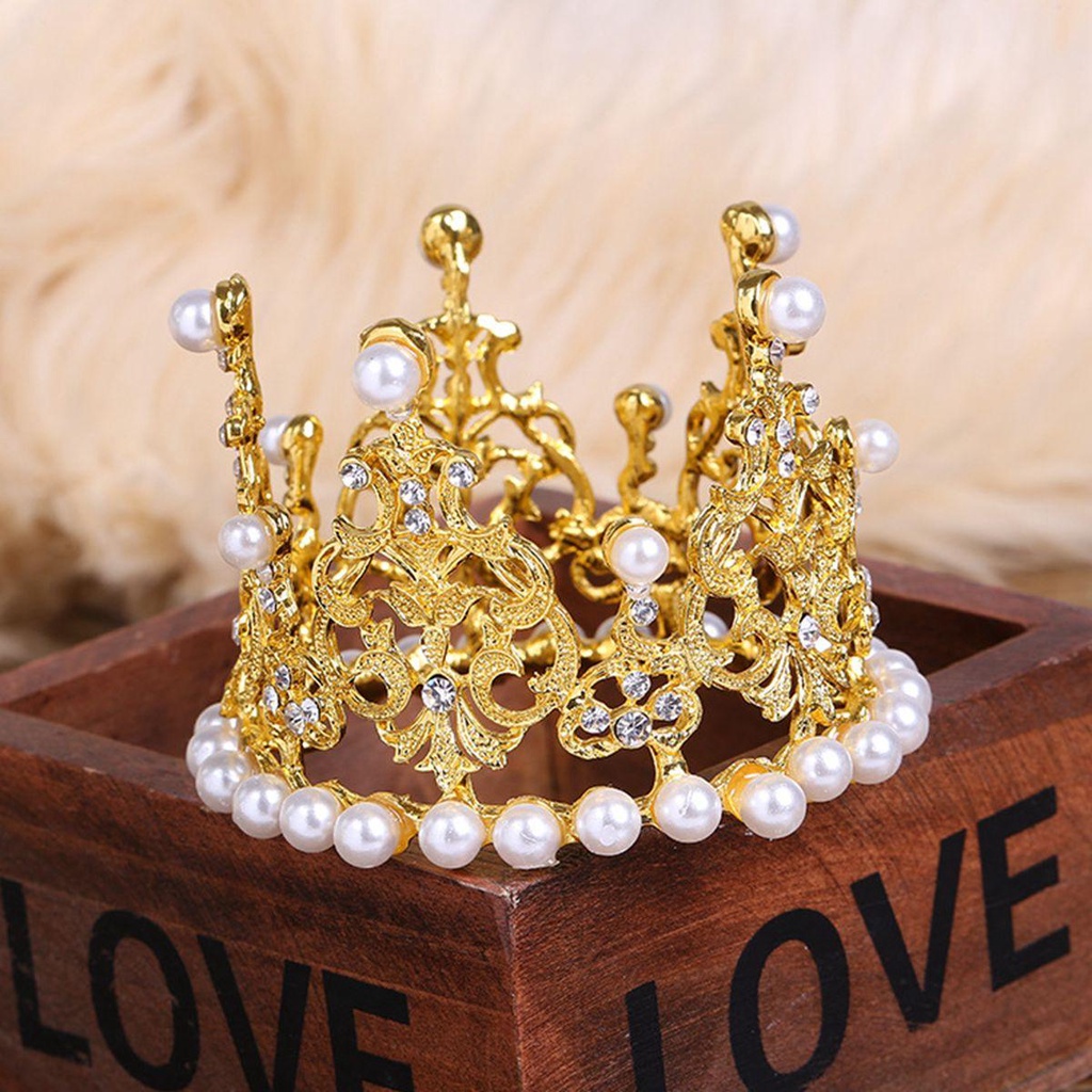 Vương Miện Cài Tóc Thiết Kế Xinh Xắn Cho Bé Gái|Topper Trang Trí Bánh Cupcake