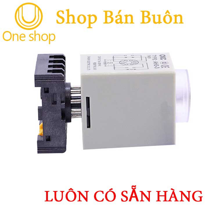 Bộ Relay Thời Gian Timer 220v-5A 50/60Hz ( Kèm Đế Timer )