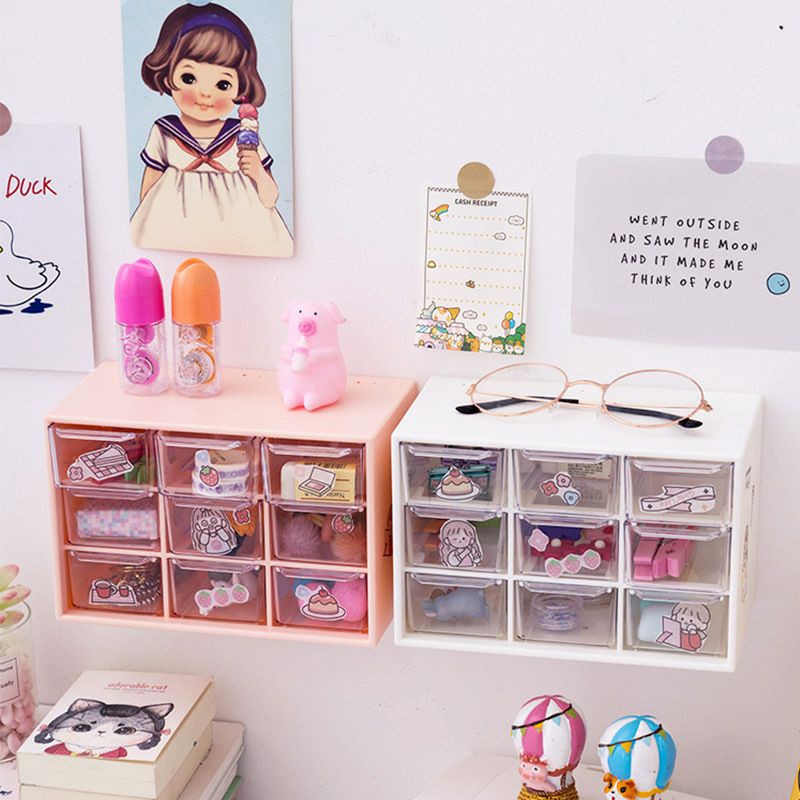 Hộp đựng trang sức, sticker 9 ngăn_Amy home_ Tủ đựng phụ kiện 9 ngăn