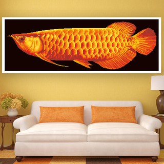 Tranh Đính Đá ABC 3D Kim Long Ngư Phú Quý DF2398 (KHÁCH TỰ ĐÍNH) kt:106x45cm