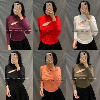 Áo tay dài ribbed cutout top f21