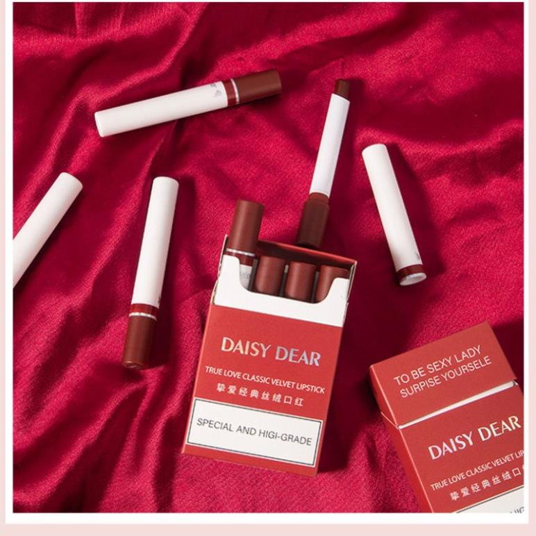 [Hàng mới về] Bộ 4 son môi DAISY DEAR chất lượng cao thiết kế vỏ hình thuốc lá độc đáo | BigBuy360 - bigbuy360.vn