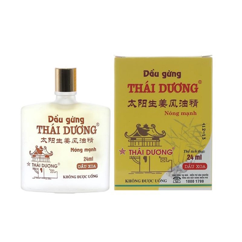 Dầu gừng Thái Dương xoa bóp giảm đau nhức vai gáy , giảm cảm , ngứa do côn trùng chai 24ml