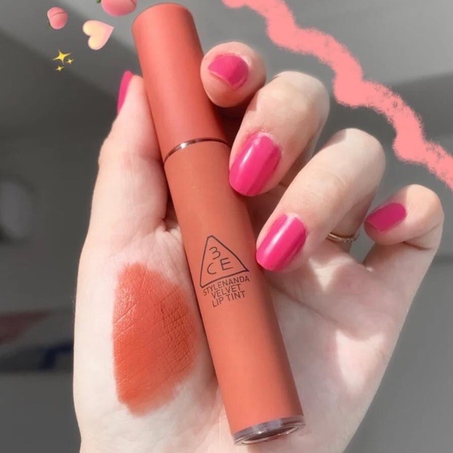 Son kem lì 3CE Velvet Lip Tint #Going Right Màu Cam Hồng Đất