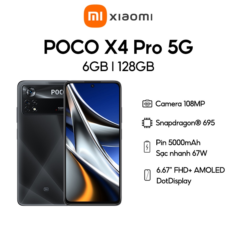 Điện thoại Xiaomi POCO X4 Pro 5G - Hàng CHÍNH HÃNG bảo hành 12 tháng Nguyên Seal Fullbox đầy đủ phụkiện