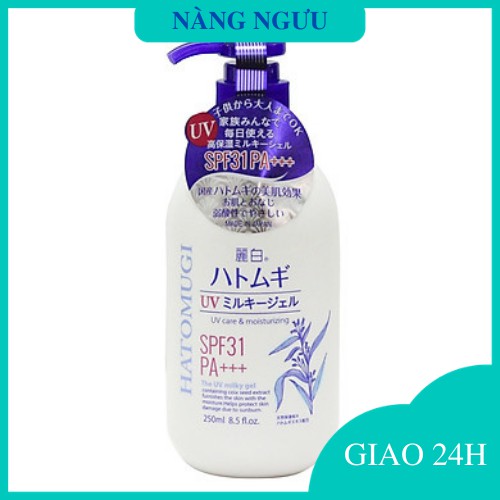Sữa Dưỡng Thể Hatomugi, Cấp Ẩm, Chống Nắng, Kem Dưỡng Trắng Da Mặt và Body Số 1 Nhật Bản [Hàng Auth - Dưỡng Là Trắng]