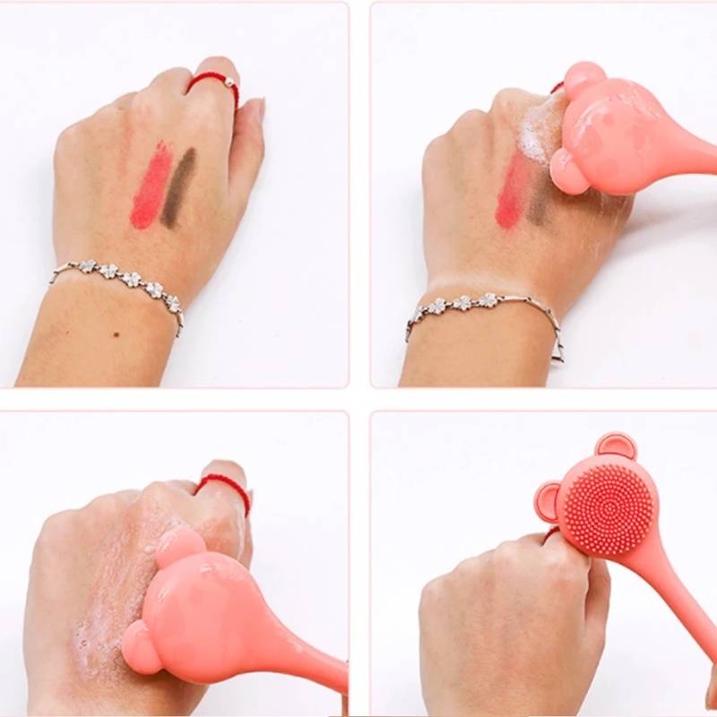 Cọ Silicone Hai Đầu Dùng Để Làm Sạch Sâu Cho Da Mặt