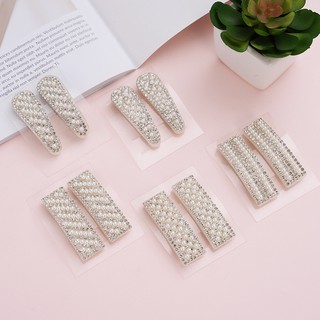 Kẹp tóc ngọc trai bản lớn