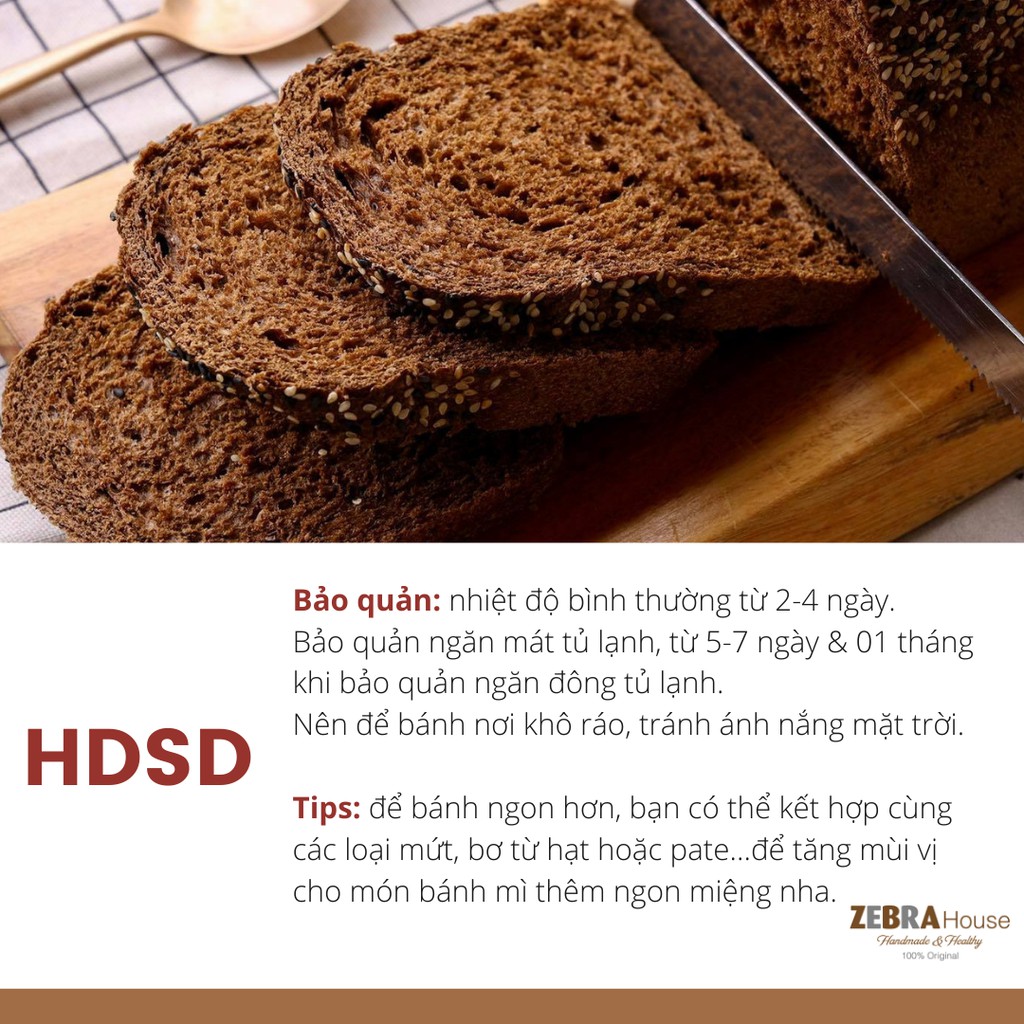 Bánh Mì Đen Lúa Mạch Cắt Lát 450gr