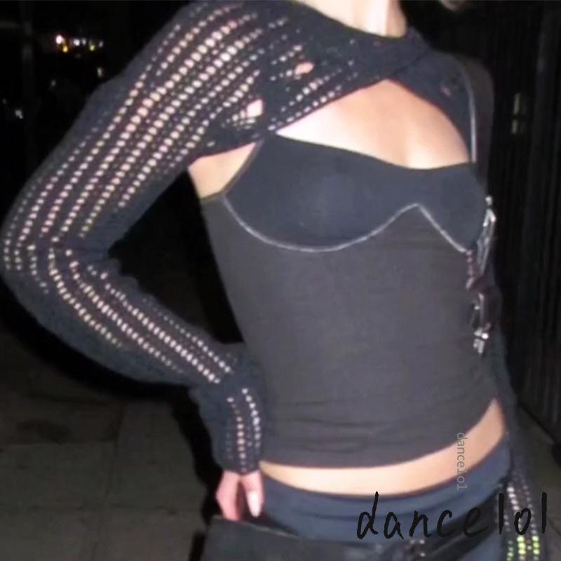 Giày Múa Ba Lê Dệt Kim Khoét Rỗng Siêu Ngắn Cổ Điển Y2K 1O1-90s