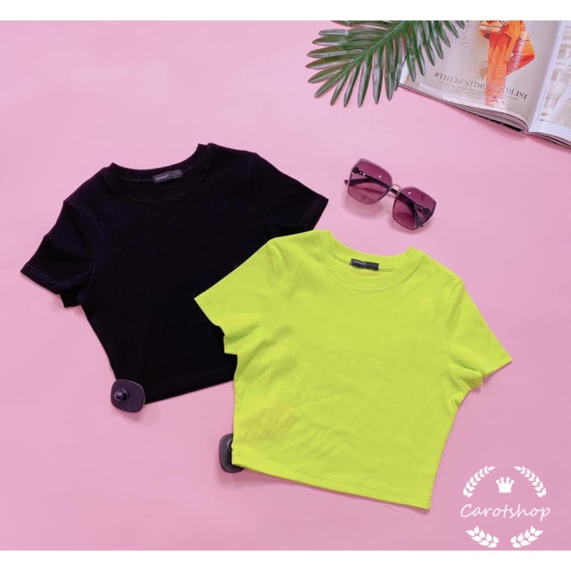 [ Mã WASTAPR giảm 10K đơn 50K] Áo thun croptop trơn chất porip xịn xò chuẩn hàng shop - Carotshop | BigBuy360 - bigbuy360.vn