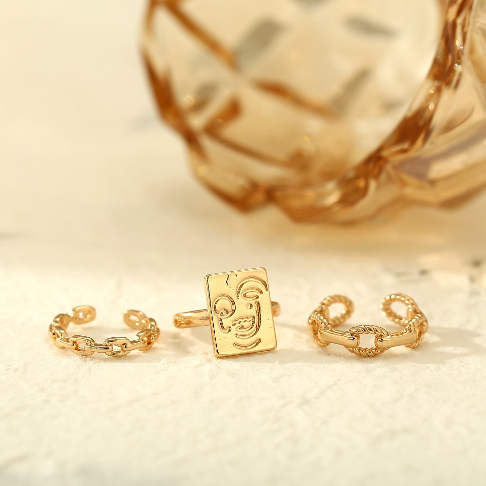 Bộ 3 Nhẫn Nữ Trang Phong Cách Retro