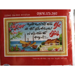 Tranh thêu chữ thập Gia Đình 222945-61x37cm