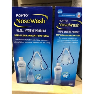 Dụng cụ và bình dung dịch vệ sinh Mũi Nose Wash Rohto (chai 400ml)