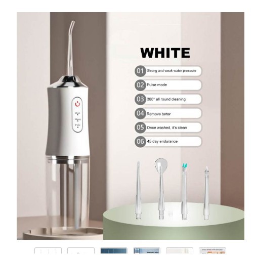 Máy Tăm Nước Cầm Tay Vệ Sinh Răng Miệng Oral Irrigator - Tăm nước Sạc Pin, Chống Nước, Máy Tăm Nước 4 Đầu Chuyên Dụng