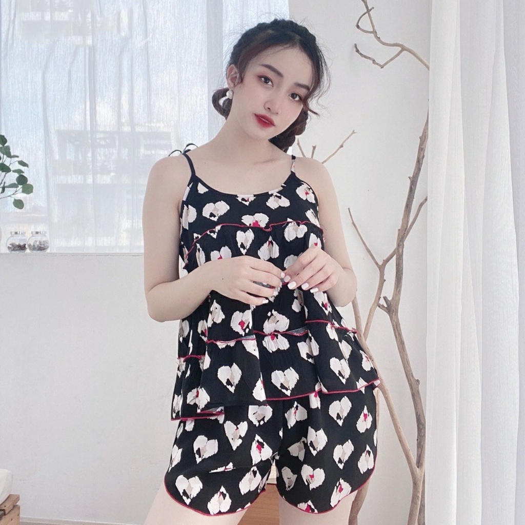 Đồ ngủ sexy nữ hai 2 dây gợi cảm hiệu mai ngô, đồ bộ lanh mặc nhà bigsize nữ dễ thương - yenbeauty đồ mặc nhà cao cấp