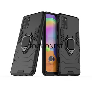 Ốp Điện Thoại PC Cứng Chống Sốc Kèm Móc Xỏ Ngón Kim Loại Cho Samsung Galaxy A31 Cassing A41 A51 A71 A82 M40 Quantum 2