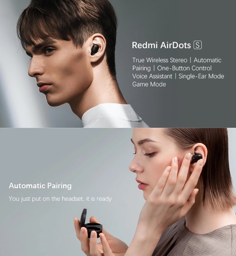 Tai Nghe Bluetooth 5.0 Không Dây Xiaomi Airdots S Tws Redmi Airdots S Có Mic Và Phụ Kiện