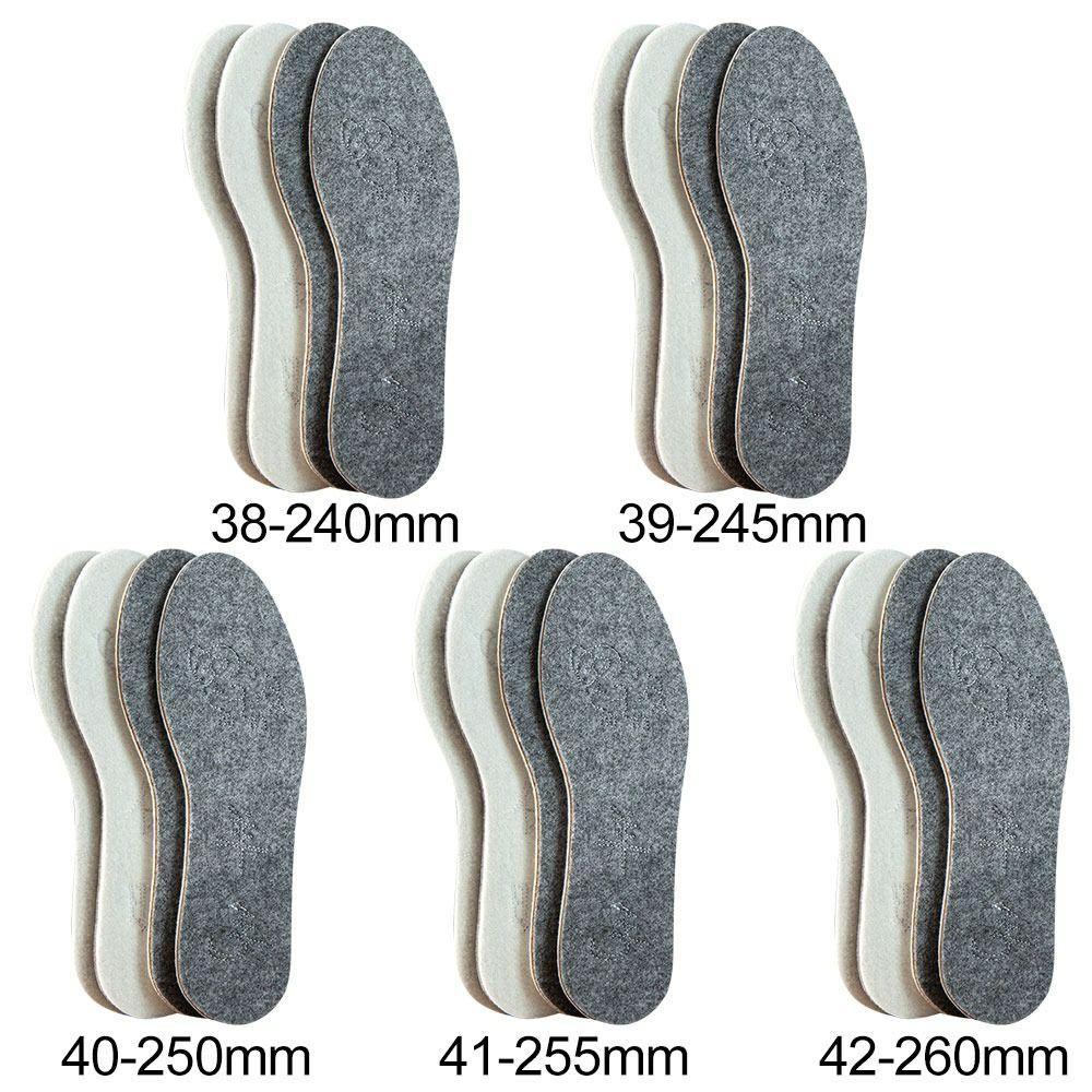 Set 2 Cặp Đế Lót Giày Bằng Len Dày Dặn Giữ Ấm Cho Nam Và Nữ