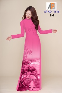 Vải áo dài phong cảnh mềm rũ