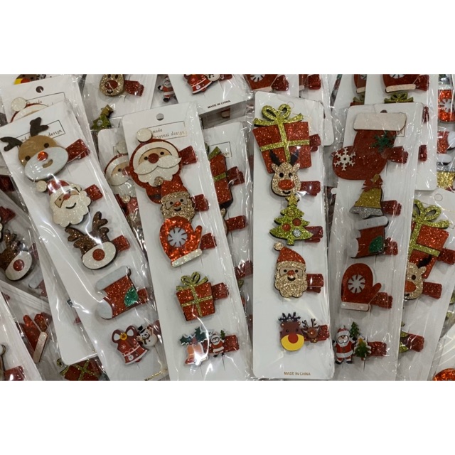 Set kẹp tóc Noel dành cho bé gái