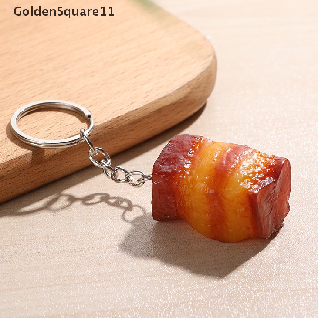 [Goldsquare11] Móc Khóa Kim Loại PVC Hình Cánh Gà / Thức Ăn Vui Nhộn Sáng Tạo Làm Quà Tặng