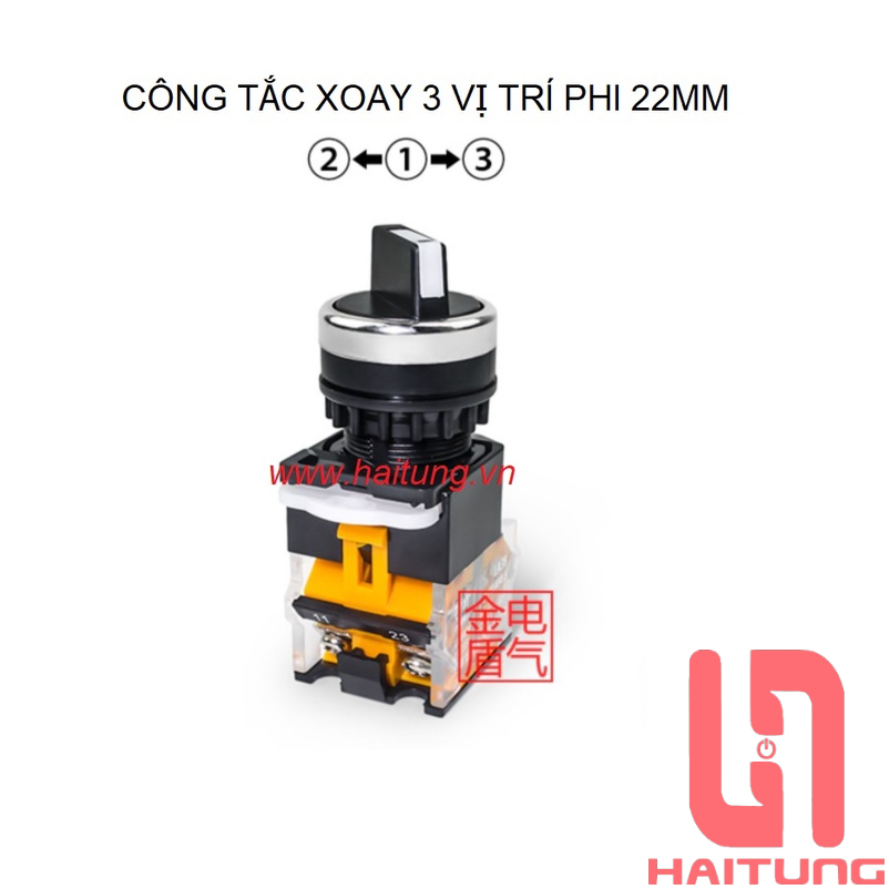 Công Tắc Xoay 3 Vị Trí Phi 22mm, Công Tắc Xoay Tủ Điện phi 22mm