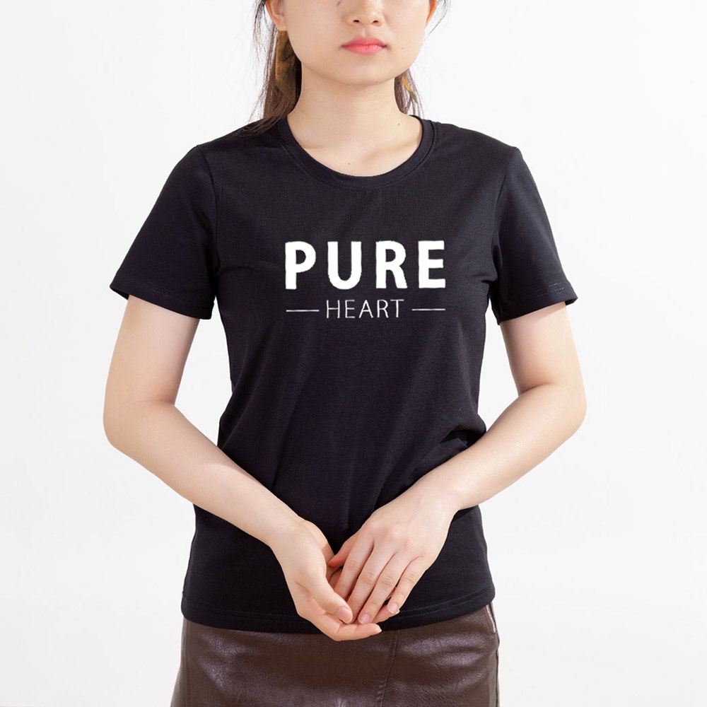 Áo thun nữ TOLI cổ tròn màu đen in Paris, 100% cotton 4 chiều mềm mịn, co dãn, form suông cơ bản