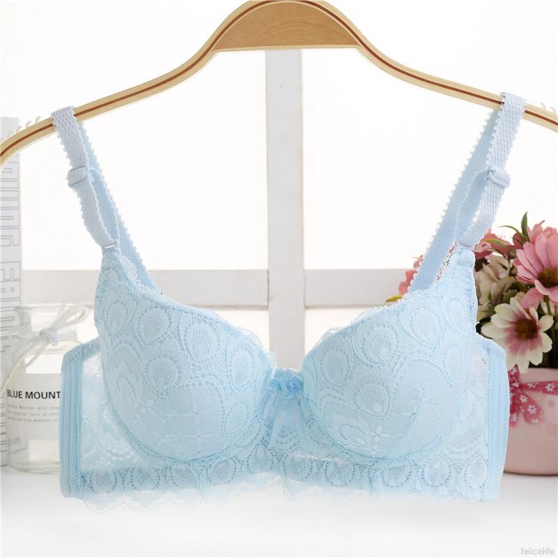 Áo Ngực Ren Hoa Màu Trơn Cúp 3 / 4 Cup