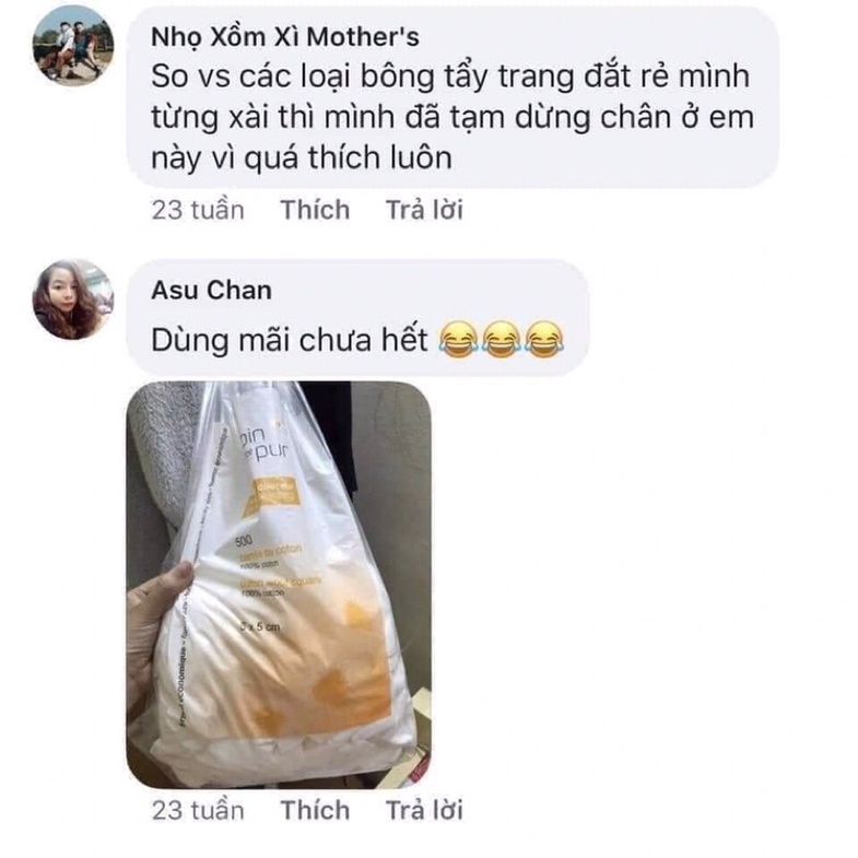 Bông tẩy trang Tetra Le Soin Laretat Pur 500 miếng