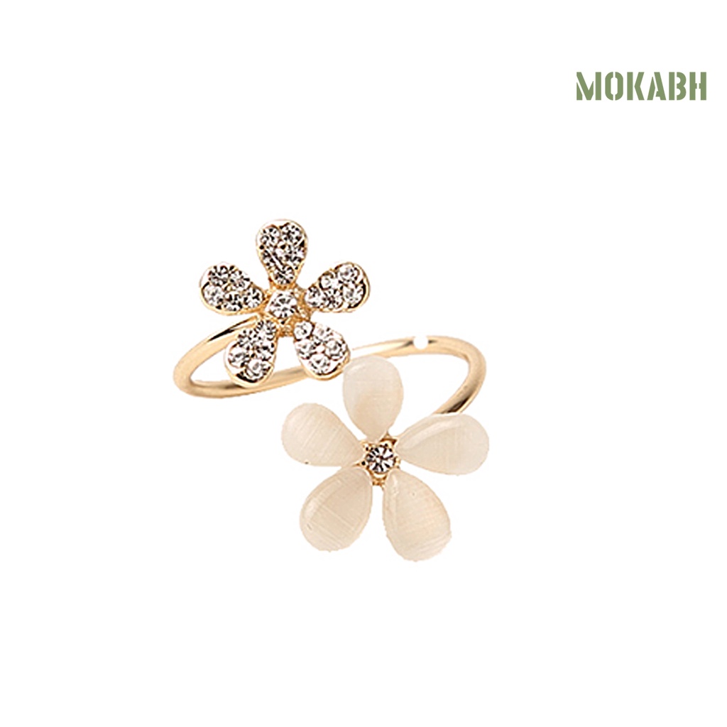 Nhẫn Hở Đính Đá Opal Nhân Tạo Trọng Lượng Nhẹ Tùy Chỉnh Thời Trang Cho Nữ