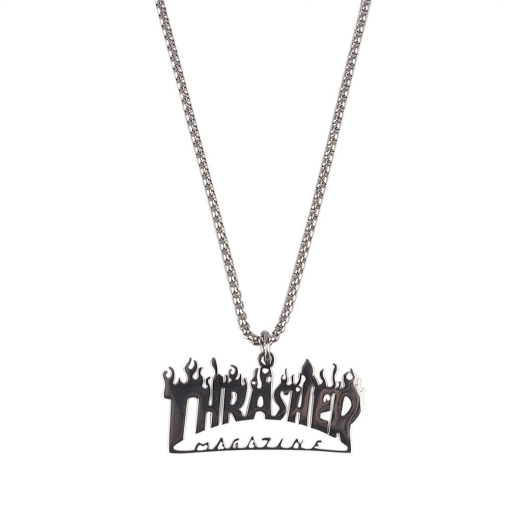 Dây chuyền mặt chữ THRASHER phong cách hip hop thời trang dành cho nam và nữ