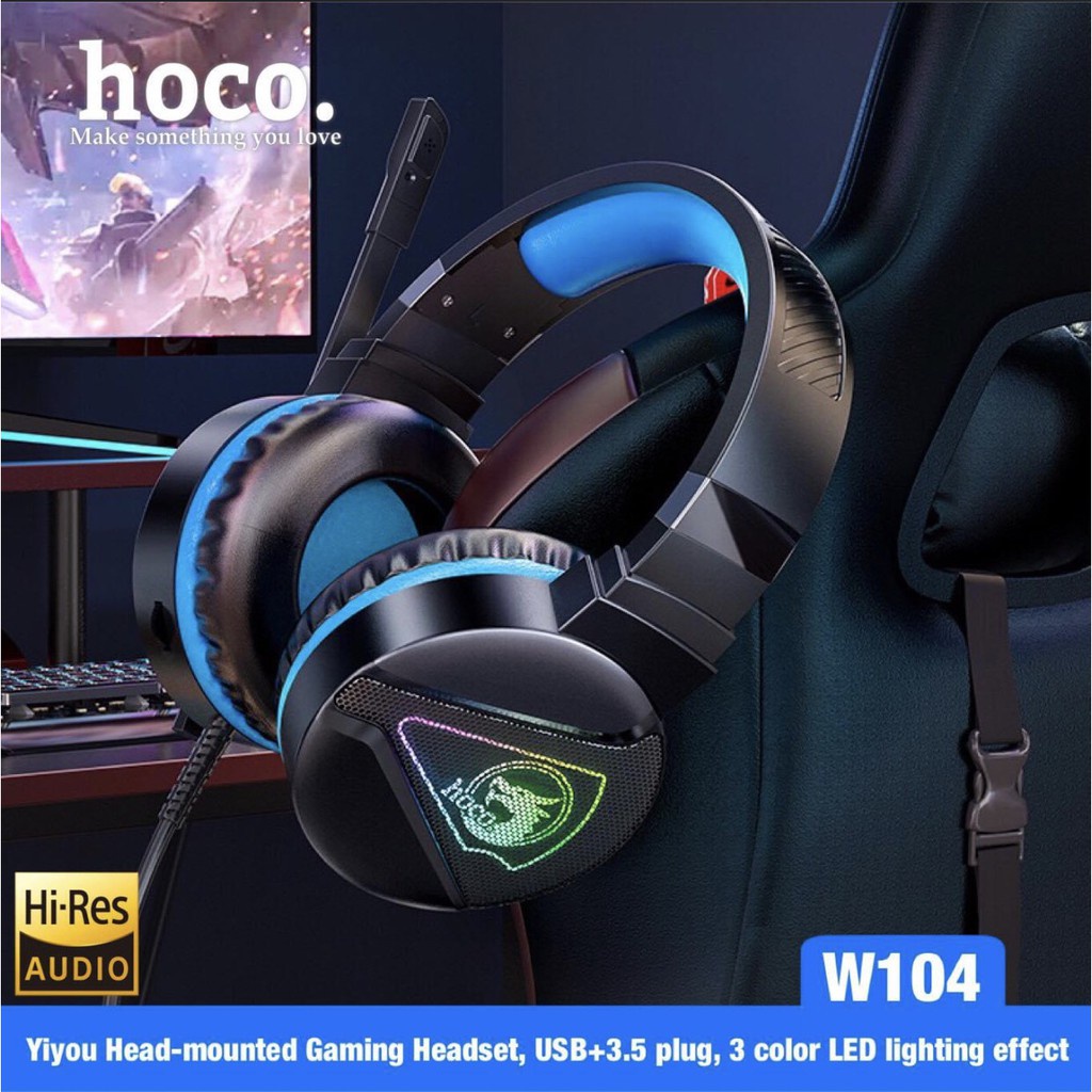 Tai nghe máy tính có míc chơi game Hoco W104 chính hãng