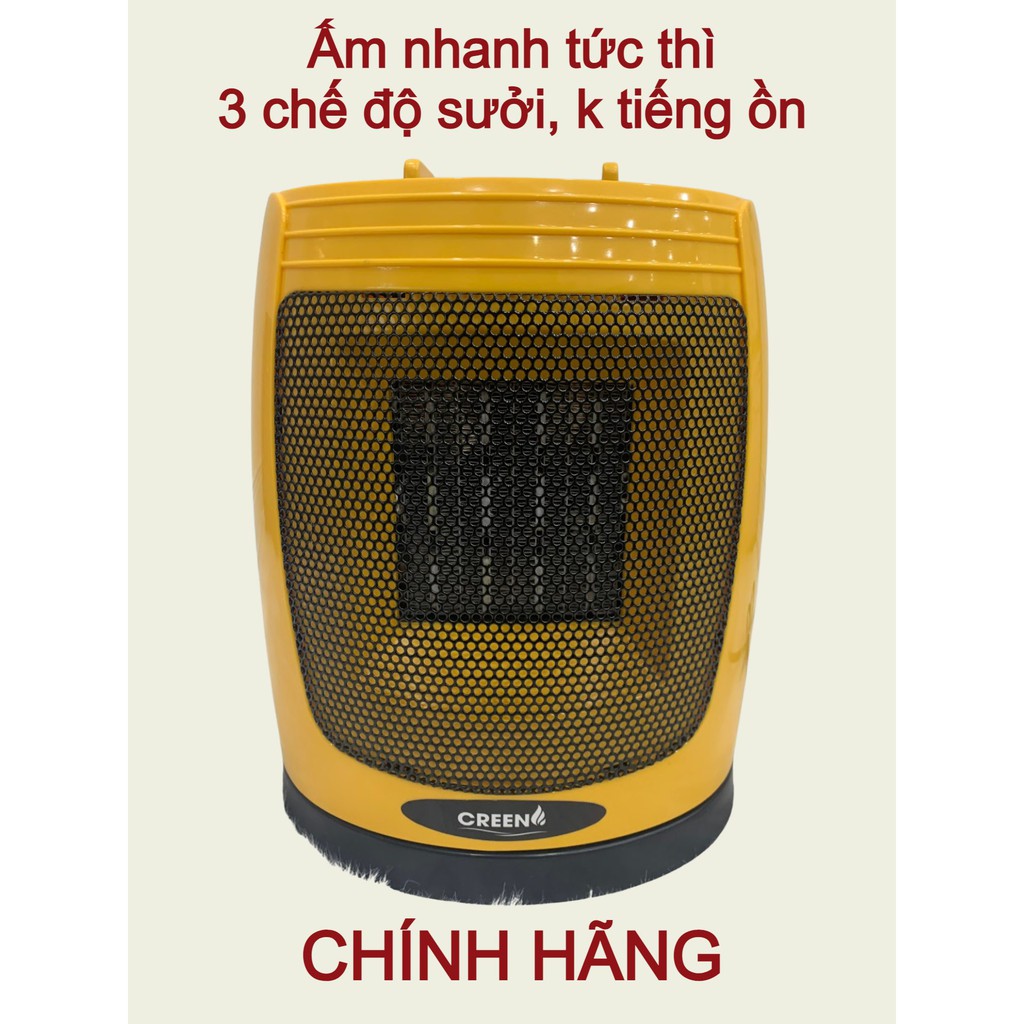 Máy sưởi gốm - Máy sưởi gốm ceramic CREEN CR-H68 1500W New 2021 - 3 chế độ sưởi, không gây ồn, không khô Da - Bh 2 năm