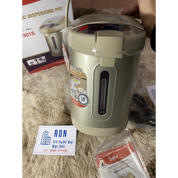 Bình thủy điện 3L SAIKO AP301S bảo hành 12 tháng