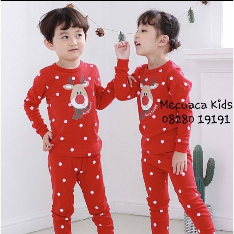 [120,130]Bộ cotton dài tay thu đông Noel cho bé trai bé gái Cobigie xuất Hàn dư xịn