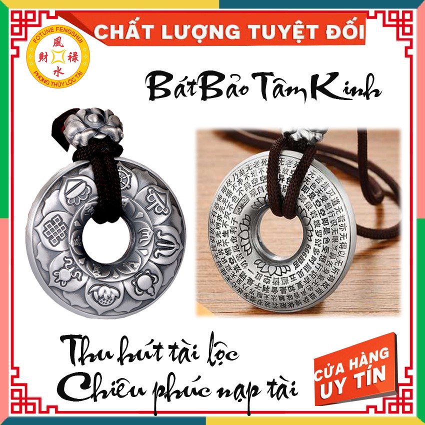 Mặt đeo cổ Bát Bảo Tâm Kinh chiêu tài hút lộc