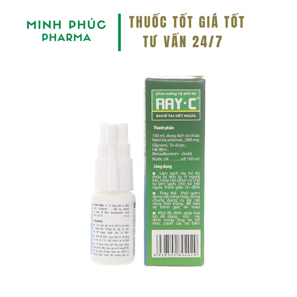 Xịt Tan Ráy Tai Ray C Giúp Sạch Tai, An Toàn Hiệu Quả
