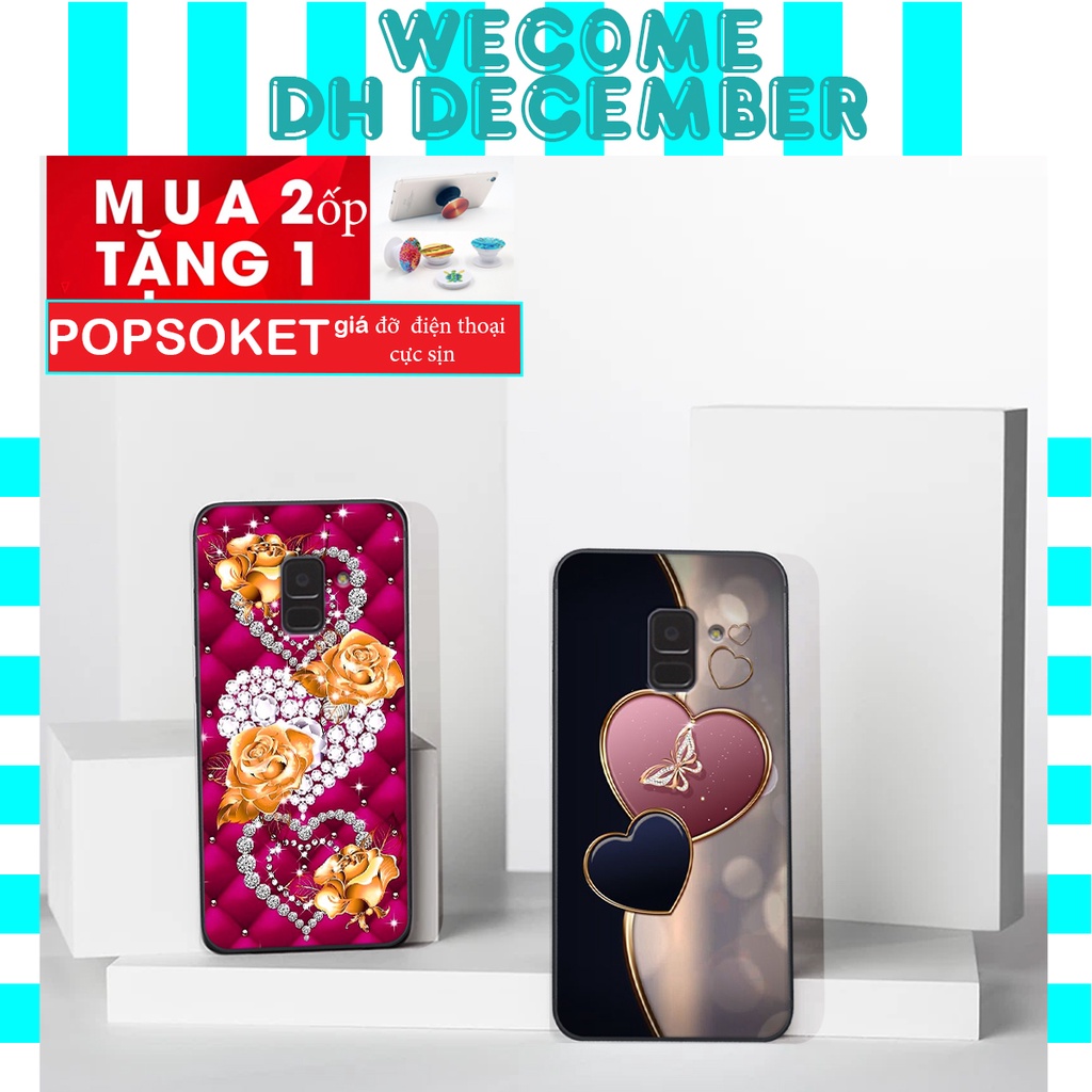 HOT SALE OFF ( 2 ỐP TẶNG 1 POP) Ốp lưng Samsung Galaxy A5  / A6 / A8 2018 in hình hoa tinh tế , mới mẻ DH DECEMBER