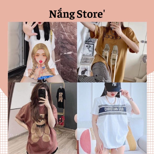 Áo Thun Nữ Form Rộng Giấu Quần Hottrend Không Xù Siêu Đẹp